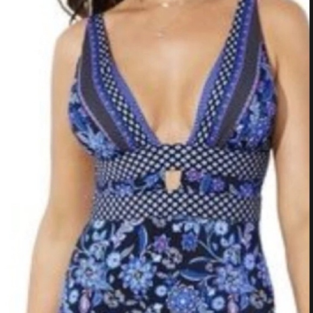 Blue Floral Size 16 One-Piece Swimsuits For All brand - Picture 10 of 10